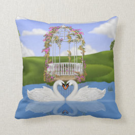 Cojín Decorativo Corazón de cisnes