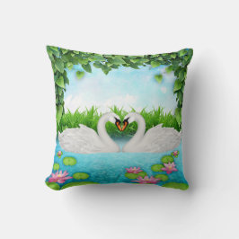 Cojín Decorativo Corazón de cisnes