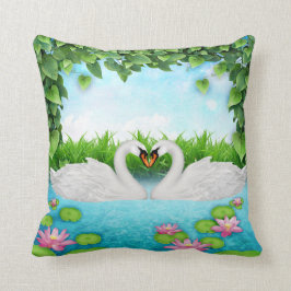 Cojín Decorativo Corazón de cisnes