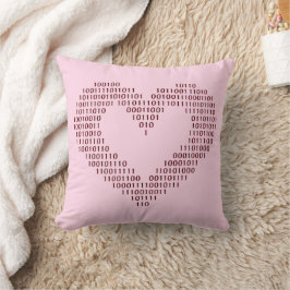 Cojín Decorativo Corazón de código binario