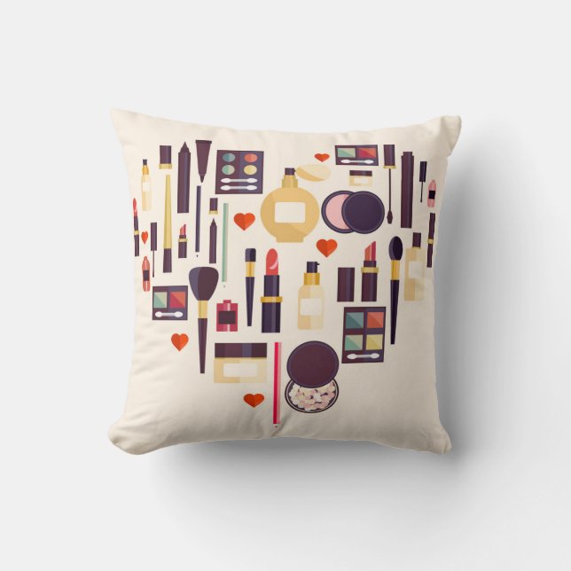 Cojín Decorativo Corazón de Comestics (Anverso)