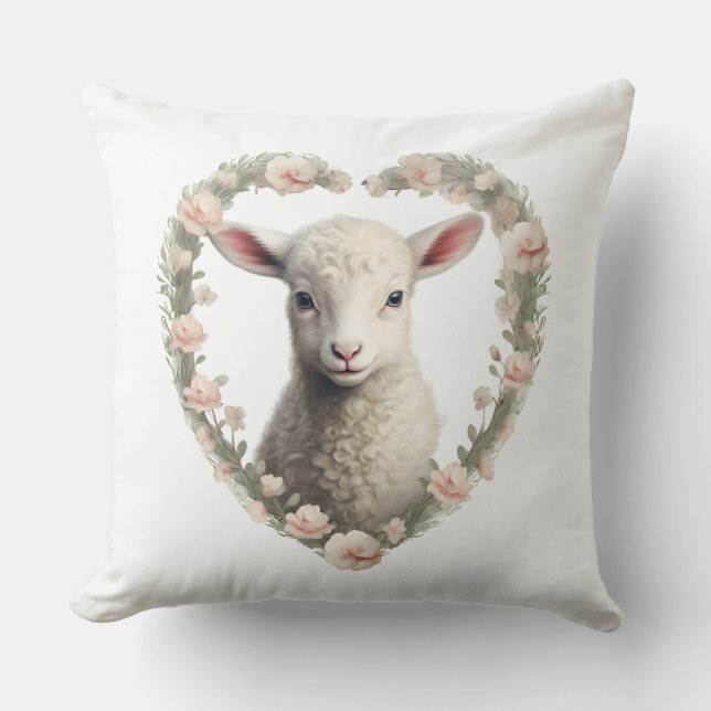 Cojín Decorativo Corazón de Cordero Bebé (Anverso)