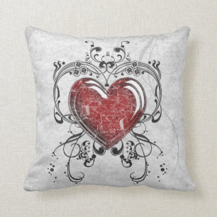 Cojín Decorativo Corazón de cristal con los ornamentos