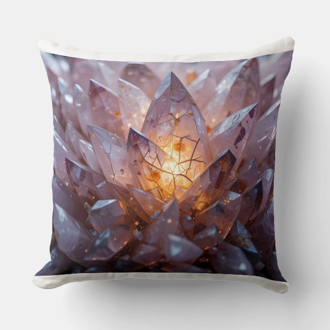 Cojín Decorativo Corazón de cristal radiante (Anverso)