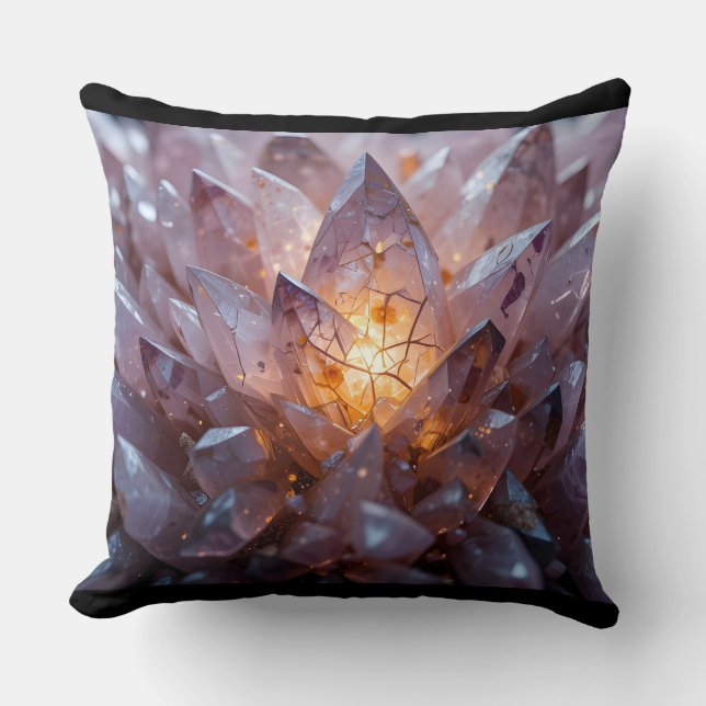 Cojín Decorativo Corazón de cristal radiante (Anverso)