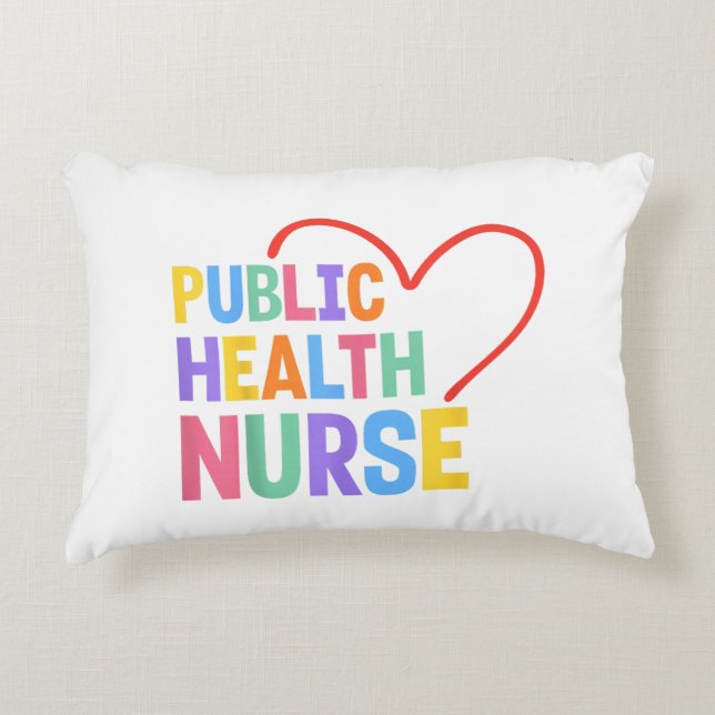 Cojín Decorativo Corazón de Enfermeras de Salud Pública (Anverso)