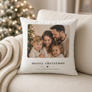 Cojín Decorativo Corazón de Feliz Navidad Foto de Familia Minimalis