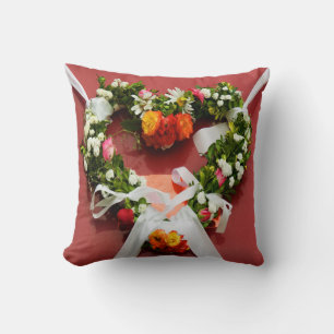 Cojín Decorativo Corazón de flores Wreath Valentine Pillow