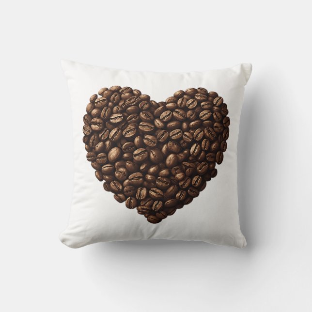 Cojín Decorativo Corazón de Granos de Café (Anverso)