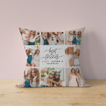 Cojín Decorativo Corazón de guiones lindo moderno fotos de los mejo<br><div class="desc">Corazón de guiones lindo moderno fotos mejores amigos sencillos decoración de hogar elegante mínima</div>