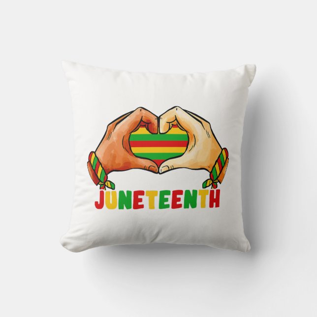 Cojín Decorativo Corazón de Juneteenth  (Anverso)