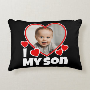 Cojín Decorativo Corazón de la foto personalizada de mi hijo