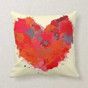 Cojín Decorativo Corazón de la mancha de la tinta