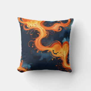 Cojín Decorativo Corazón de llamas Fuego y cielos
