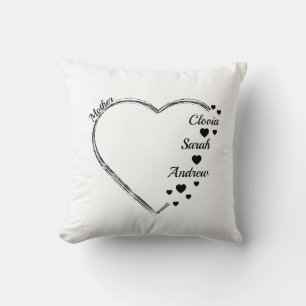 Cojín Decorativo Corazón de madre personalizar nombre