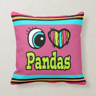 Cojín Decorativo Corazón de ojos brillante que amo a los pandas