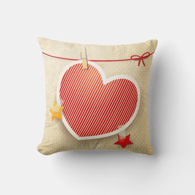 Cojín Decorativo Corazón de papel (Anverso)