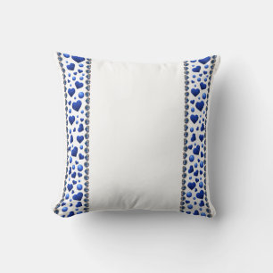 Cojín Decorativo Corazón de purpurina azul