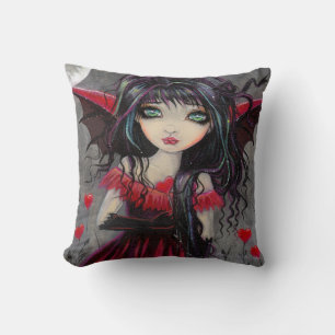 Cojín Decorativo Corazón de San Valentín Hada Gótica Vampiro