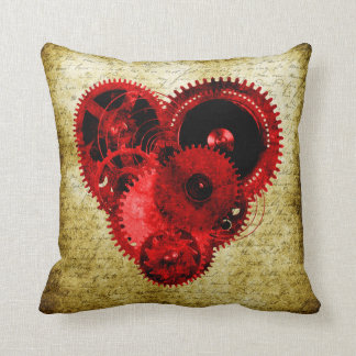 Cojín Decorativo Corazón de Steampunk del vintage