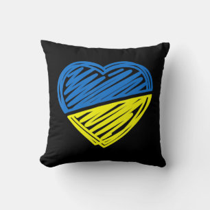 Cojín Decorativo Corazón de Ucrania, apoyo la bandera ucraniana