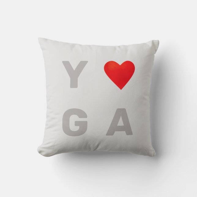 Cojín Decorativo Corazón de Yoga con Estilo Moderno (Anverso)