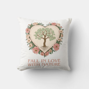 Cojín Decorativo Corazón del amor de la naturaleza