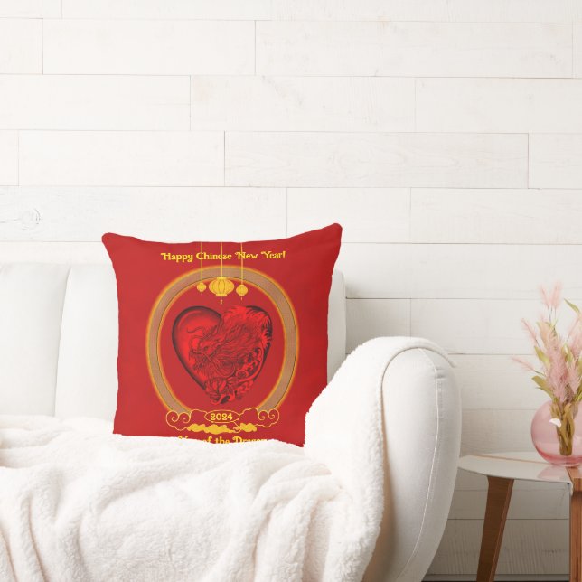 Cojín Decorativo Corazón del dragón, Año del dragón (Sofá)