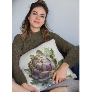 Cojín Decorativo Corazón del Jardín: Artichoke en acuarela