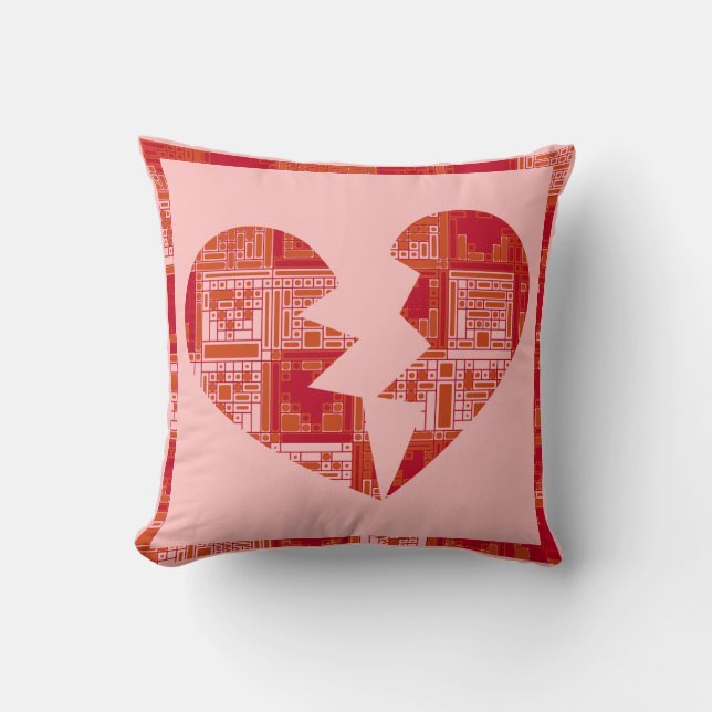 Cojín Decorativo Corazón del rompecabezas roto Pillow (Anverso)