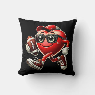 Cojín Decorativo Corazón El día de San Valentín lindo jugando fútbo