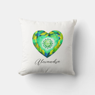 Cojín Decorativo Corazón elegante Chakra Green Anahata
