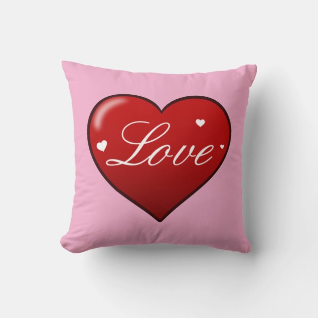 Cojín Decorativo Corazón elegante de "amor" (Anverso)