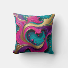 Cojín Decorativo Corazón en espiral abstracto en negrita – Arte mod
