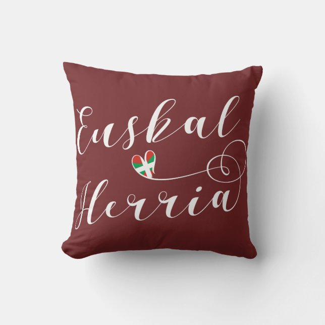 Cojín Decorativo Corazón Euskal Herria Pillow, Bandera Vasca (Anverso)
