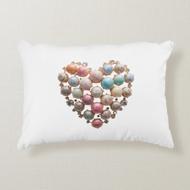 Cojín Decorativo Corazón Floral Embellado — Maxim  (Anverso)