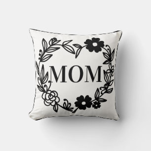 Cojín Decorativo Corazón floral negro con DAD dentro
