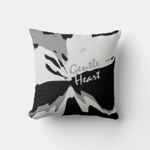 Cojín Decorativo "Corazón Gentil" Inspiradores tonos grises negro