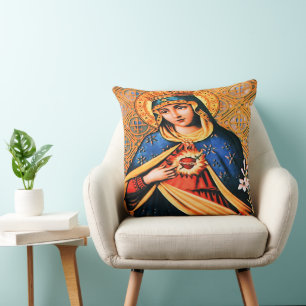 Cojín Decorativo Corazón inmaculado de María