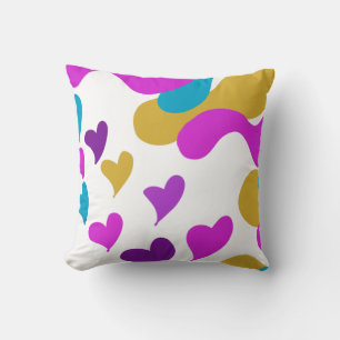 Cojín Decorativo Corazón lindo Camuflaje amarillo rosado