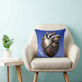 Cojín Decorativo Corazón Mecánico de Steampunk