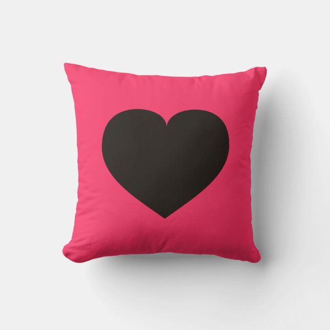 Cojín Decorativo Corazón negro (Anverso)
