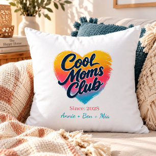 Cojín Decorativo Corazón personalizado del "Club de Madres Geniales