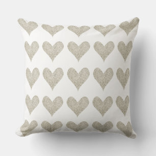 Cojín Decorativo Corazón Purpurina plateado