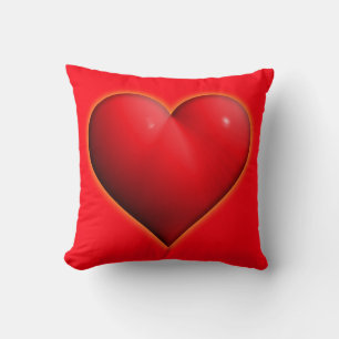 Cojín Decorativo Corazón Rojo 3D Brillante