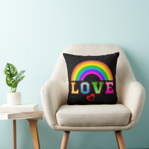 Cojín Decorativo Corazón rojo arcoiris colorido amor
