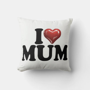 Cojín Decorativo Corazón rojo brillante de mamá día de la madre cum