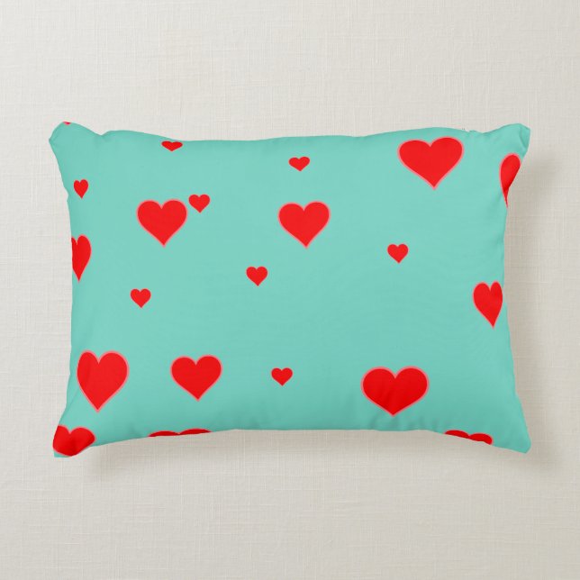 Cojín decorativo Corazón Rojo Cute (Anverso)