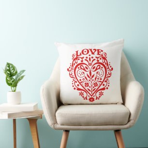 Cojín Decorativo Corazón Rojo de Amor Fantasía 50cm