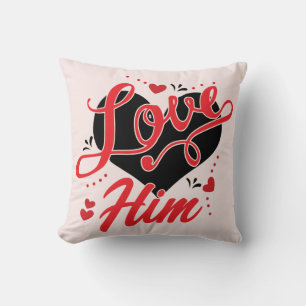 Cojín Decorativo Corazón Rojo De Pareja Romántica Para El día de Sa